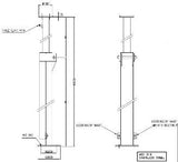 Cooper Crouse-Hinds CEAG PL017-F35R-01 Pole for Windsock, 3m, 2in, SCH-XS (6mm), LTCS ASTM A333 GRADE 6, KE01-B4-PAXE12A-B01-0031-002, HWC2000EX, mastro para biruta, عمود حماية الرياح, tiang angin, ветроуказатель